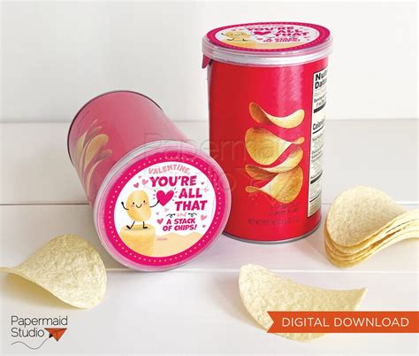 Valentine Chip Labels Printable Valentines For Snack Size Etsy