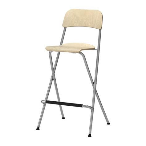 Franklin Bar Stool With Backrest Foldable 74 Cm Ikea