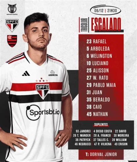 O S O Paulo Est Escalado Para Enfrentar O Flamengo