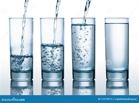 Glasses With Different Level Of Water Stock Image Image Of White Water 119778913