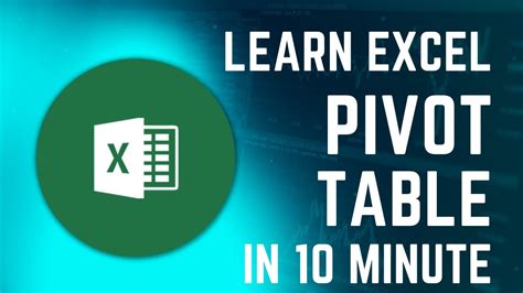 Excel Pivot Tables Explained In 10 Minute Youtube