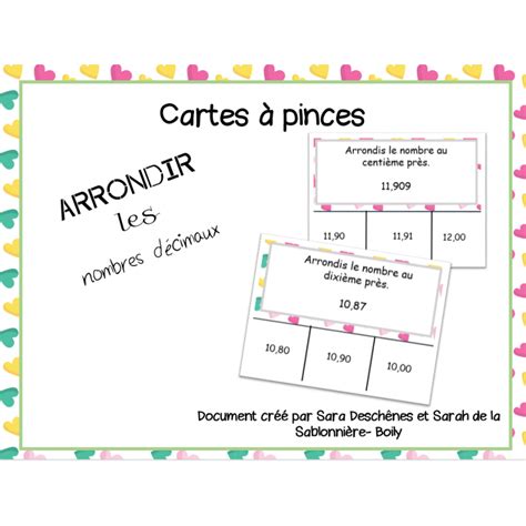 Cartes Pinces Arrondir Des Nombres D Cimaux