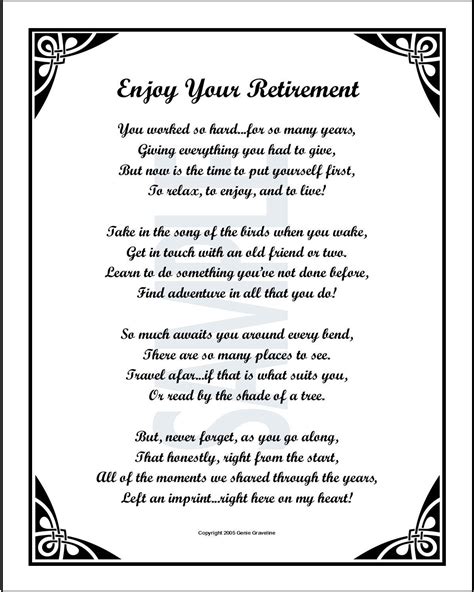 Best Poems On Retirement