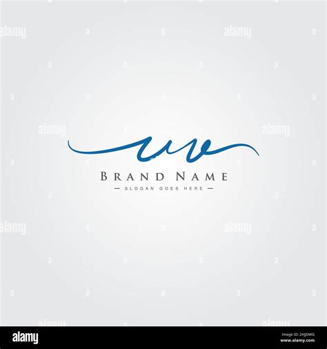 Initial Letter UV Logo Hand Drawn Signature Style Logo Simple