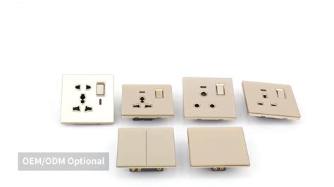 Q20 British Standard Golden 4gang Switch Electrical Wall Switches And