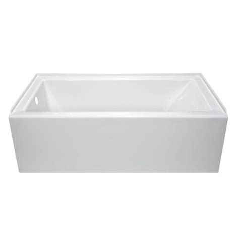 Style Selections White Acrylic Rectangular Skirted Bathtub With Left