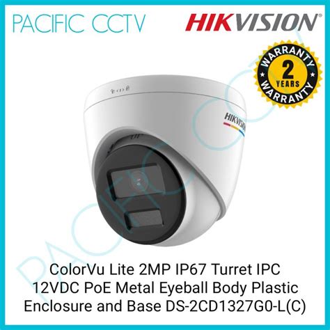 Hikvision Colorvu Lite Mp Ip Turret Ipc Vdc Poe Metal Eyeball Body