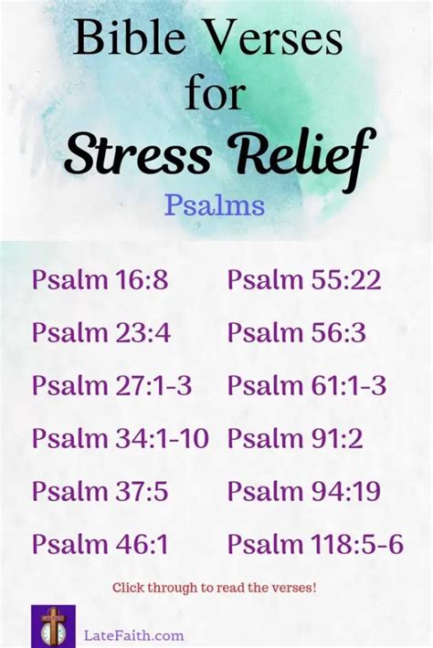 Bible Verses For Stress Relief 12 Calming Psalms Late Faith