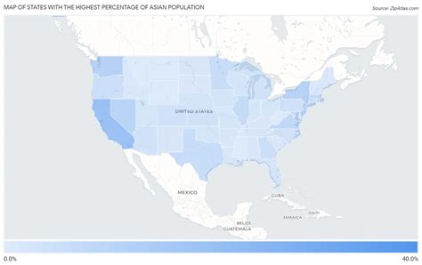 Top States Percentage Of Asian Population In Zip Atlas