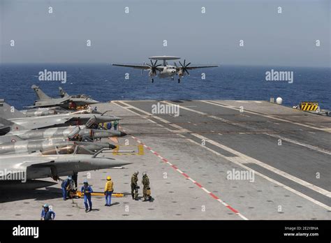 A Rafale is pictured on the flight deck of the Charles-de-Gaulle ...