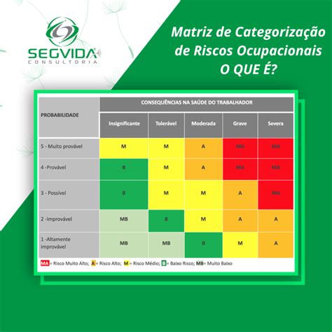 Matriz De Categorização De Riscos Ocupacionais O Que É • Segvida