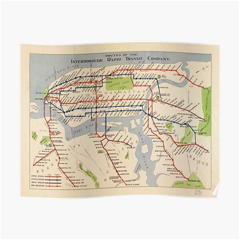 Vintage New York Subway Map 1924 | Vintage NYC Subway Map | Old New ...