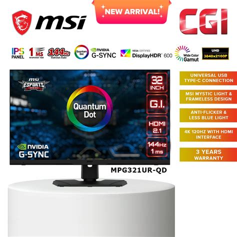 Msi Optix Mpg Ur Qd Uhd Hz Ms G Sync Ips Gaming Monitor