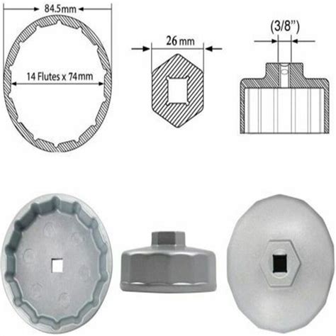 Mm Flute Oil Filter Wrench Caps For Mercedes Porsche Vw Audi Ford