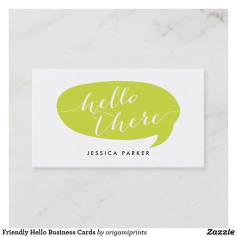 Friendly Hello Business Cards | Zazzle.com | Business cards, Printing ...