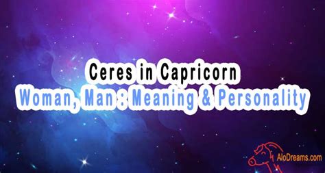 Ceres In Capricorn Woman Man Meaning Personality