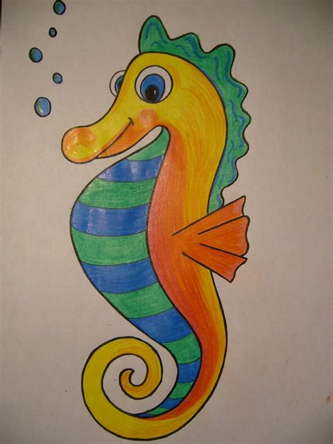 Como Dibujar Un Caballito De Mar Paso A Paso Easy Drawing Ideas Art