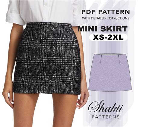 Mini Skirt Sewing Pattern, XS - 2XL, Instant Download – Shakti Patterns