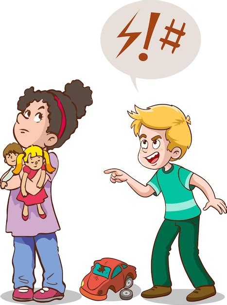 Premium Vector Cartoon Illustration Angry Boy And Friends Arguing