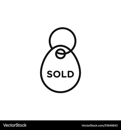 Sold logo sign outline Royalty Free Vector Image