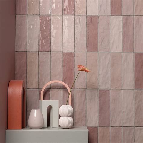 Portmore Pink X Glazed Ceramic Tile Tilebar Glazed Ceramic