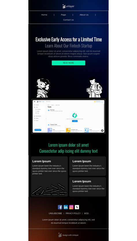 Fintech Startups Email Email Template | Unlayer