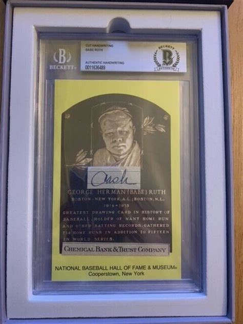 Babe Ruth Limited Edition Authentic Cut Handwritten Relic Cash