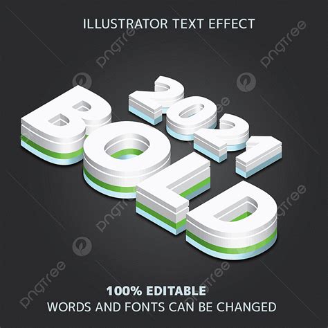 Bold Text Effect Vector Hd Images New Modern Isometric Bold Editable