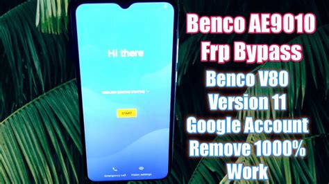 Benco V80 AE9010 Frp Bypass L All Benco Version 11 Google Account