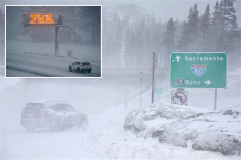 Blizzard Dumps Snow On Mountains In California And Nevada Stretch Of I