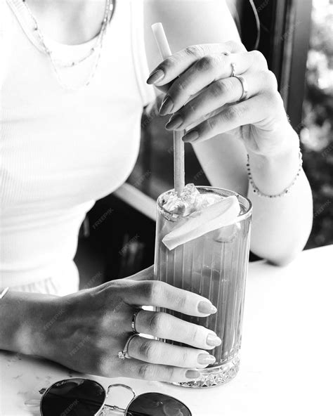 Premium Photo Iced Coffee With Milk Iced Coffee Latte Woman Holding Glass Cup Of Iced Coffee