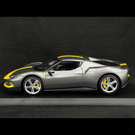 Ferrari 296 Gtb Assetto Fiorano 2022 Argent Jaune 1 18 Bburago 16017gr