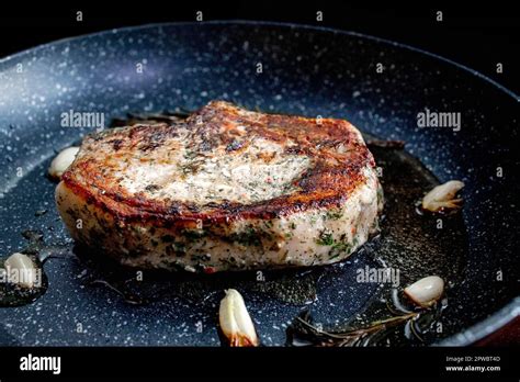 Grilled Premium Rib Eye Beef Steak In The Pan Cooking Steak In The