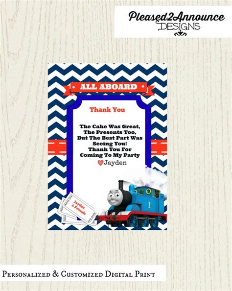 Items Similar To Thomas The Train Thank You Card Thomas The Train