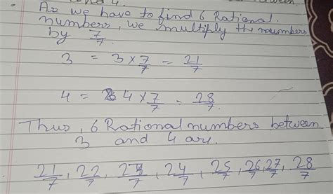 Find Six Rational Numbers Between And C Brainly In