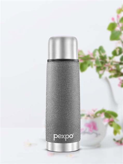 Buy Pexpo Grey Flexo Double Wall Thermosteel Hot And Cold Flask Insulated Water Bottle Ml