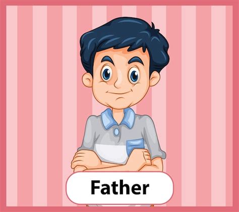 Tarjeta educativa de palabras en inglés del padre Vector Gratis