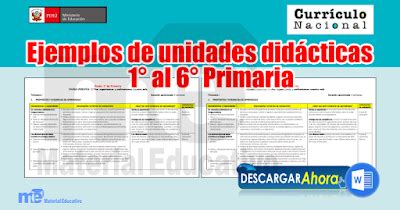 Ejemplos De Unidades Did Cticas Al Primaria Material Educativo