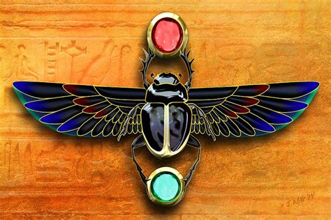 Egyptian Scarab Beetle Digital Art by John Wills - Pixels