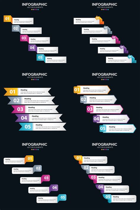 Vector Infographics Pak Presentatie Glijbaan Sjabloon Stappen Fiets