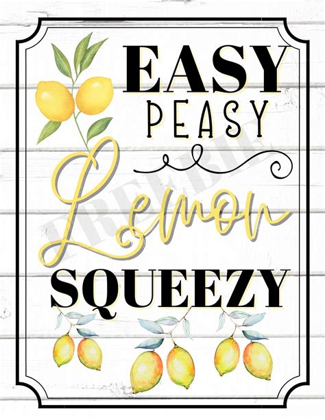 Easy Peasy Lemon Squeezy Free Printable