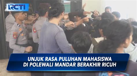 Unjuk Rasa Di Kpu Sulbar Diwarnai Kericuhan Puluhan Mahasiswa Paksa