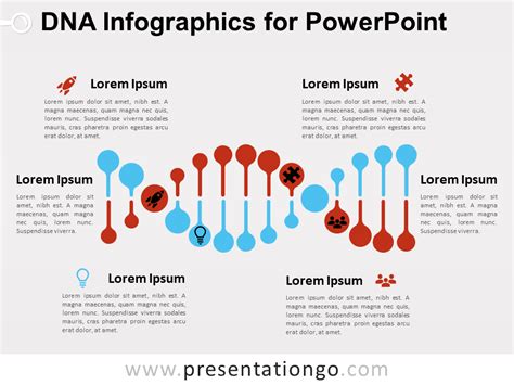 Free Dna Infographics For Powerpoint Horizontally Aligned Dna Helix