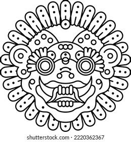 Authentic Barong Tattoo Minimal Design Stock Vector (Royalty Free ...