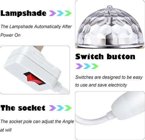 VAIPI Paquete de 4 luces de bola mágica giratoria colorida discoteca