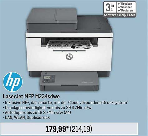 Hp Laserjet Mfp M234sdwe Angebot bei METRO - 1Prospekte.de