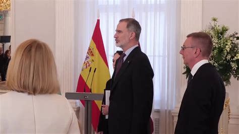 El Presidente De Letonia Edgars Rinkevics Ofrece Un Almuerzo A Felipe Vi