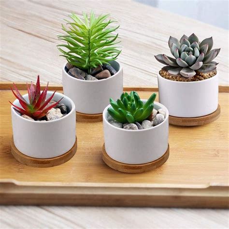 Succulent Pots Ceramic Flower Planter Pot Pack Of 6 For Succulent