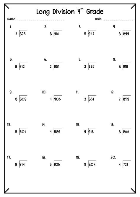 12 Long Division With Remainders Worksheets 4th Grade Division With