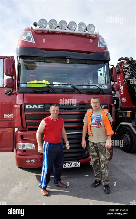 Polish Long Haul Truck Drivers Strandkaien Stavanger Rogaland